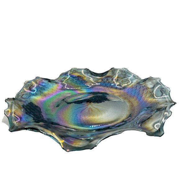 Vintage Carnival Glass Iridescent Centerpiece Bowl - Picture 1 of 6